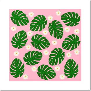 leaf daisy pattern Posters and Art